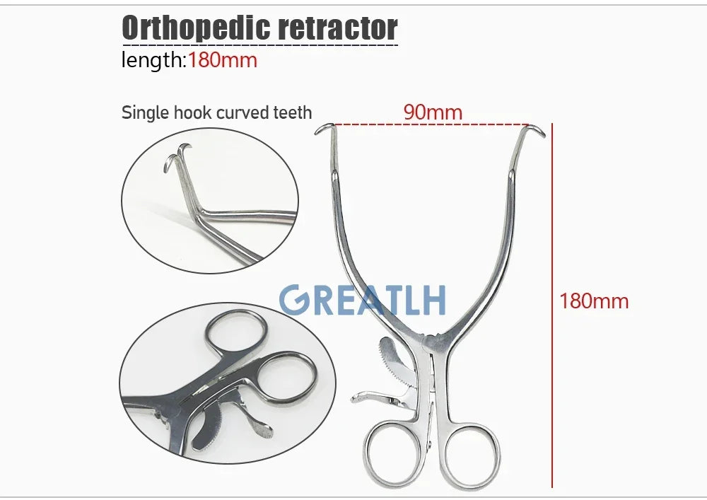 GREATLH Veterinary Instruments  Orthopedics Weitlaner Retractor Stainless Steel Self-Retaining Retractor pet