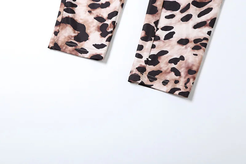 VEITCHE Leopard Printed Women Summer Jumpsuits Sexy Hot Popular Low Neck Spaghetti Strap Skinny Overalls Female Trend Midnight