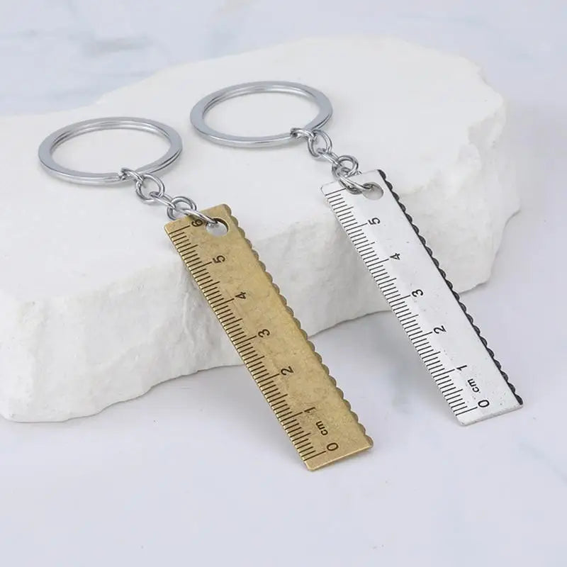 ♥Mini Stainless Steel Ruler Keychain | 1-5cm Portable Measuring Tool Key Rings (Anti-loss Measuring Ruler)