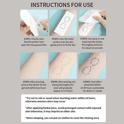 1pc English Half-Sleeve Arm Waterproof Temporary Tattoo, Long-Lasting 1-2 Weeks, Realistic Semi-Permanent Fake Tattoo