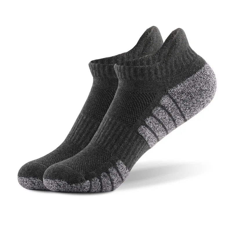3 Pairs Thickened Towel Bottom Running Mesh Boat Non-Slip Breathable Sports Low Cut Men's Women's Socks
