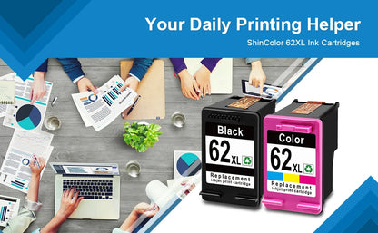 ShinColor for hp 62 xl Ink Cartridge for HP 62XL High Yield for HP Envy 5540 5640 5740 7640 5646 5541 5742 5745 200 printer