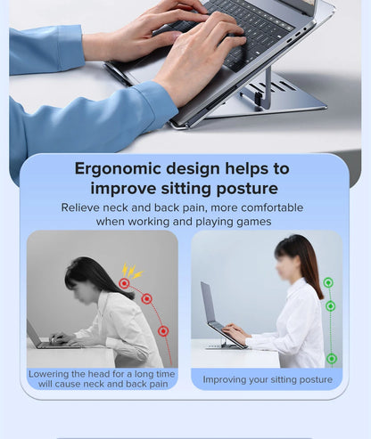 llano Laptop Stand ipad stand computer stand Aluminum Alloy Portable Adjustable Desktop Notebook Holder for 7-17.3 inch