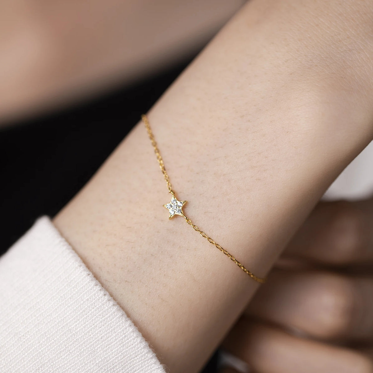 ANDYWEN 2020 New 925 Sterling Silver Gold Starry Sky Spakle Star Linked CZ Zircon Chain Bracelet Women Fine Jewelry Luxury