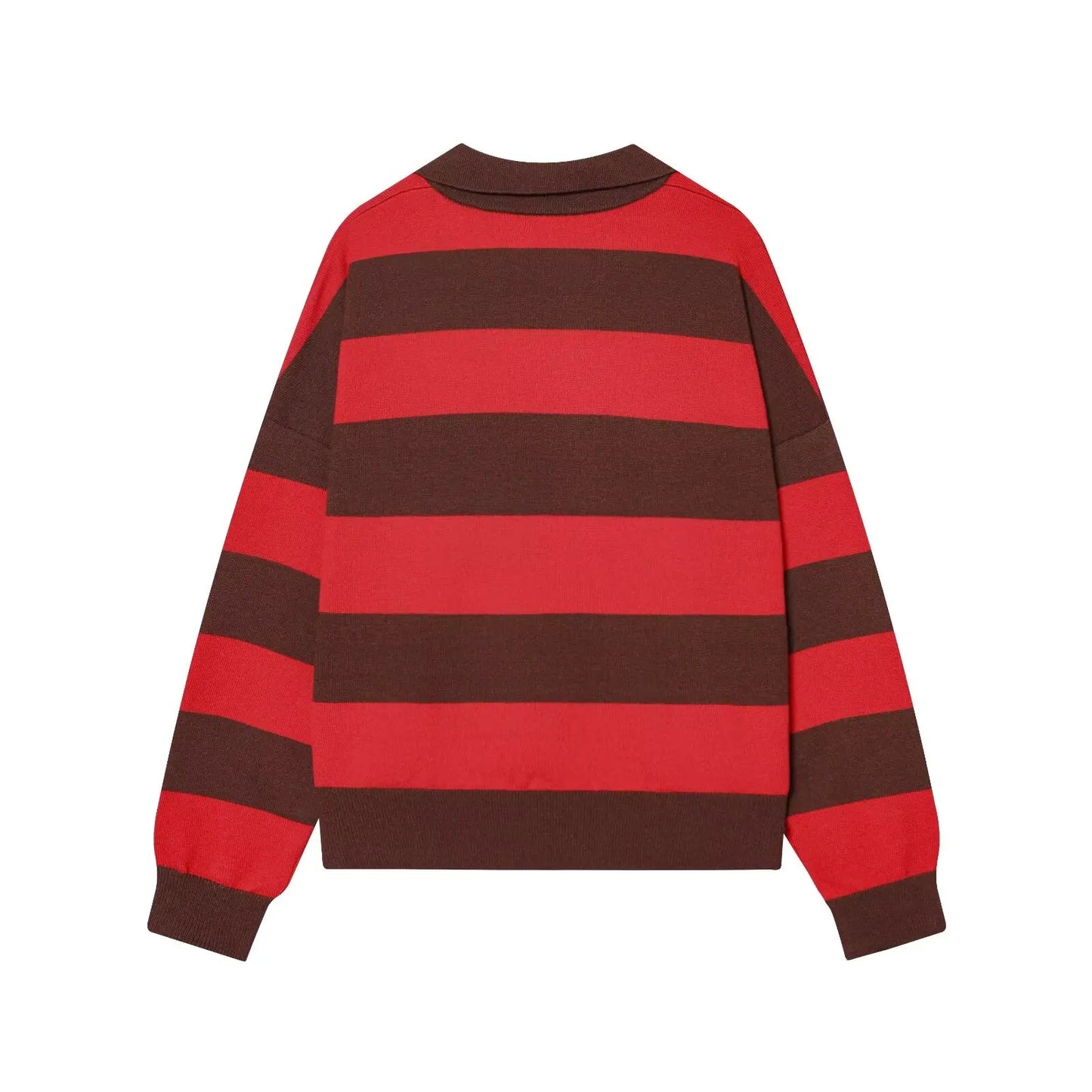 Sweater knitted Pullover Women's Spring 2026 New Fashion Striped Loose Polo neck Warm Women Sweater Chic Youth Holiday Pullover