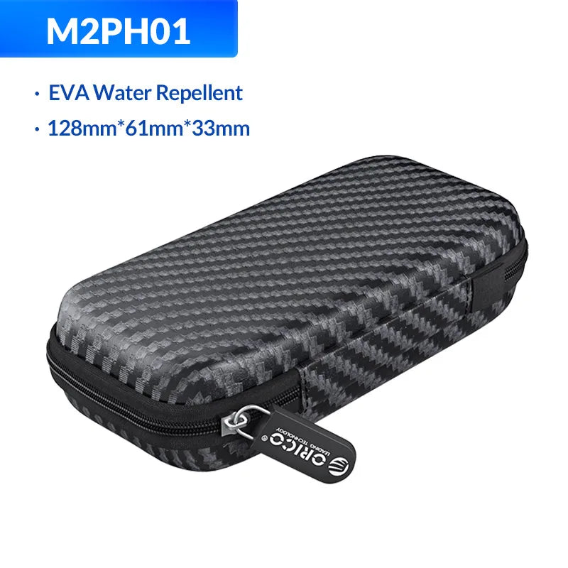 ORICO Eva Zipper Bag Mobile Phone Charger Protection Bag Hard Disk for External M.2 Hard Drive/Earphone/Data Line HDD Case Black