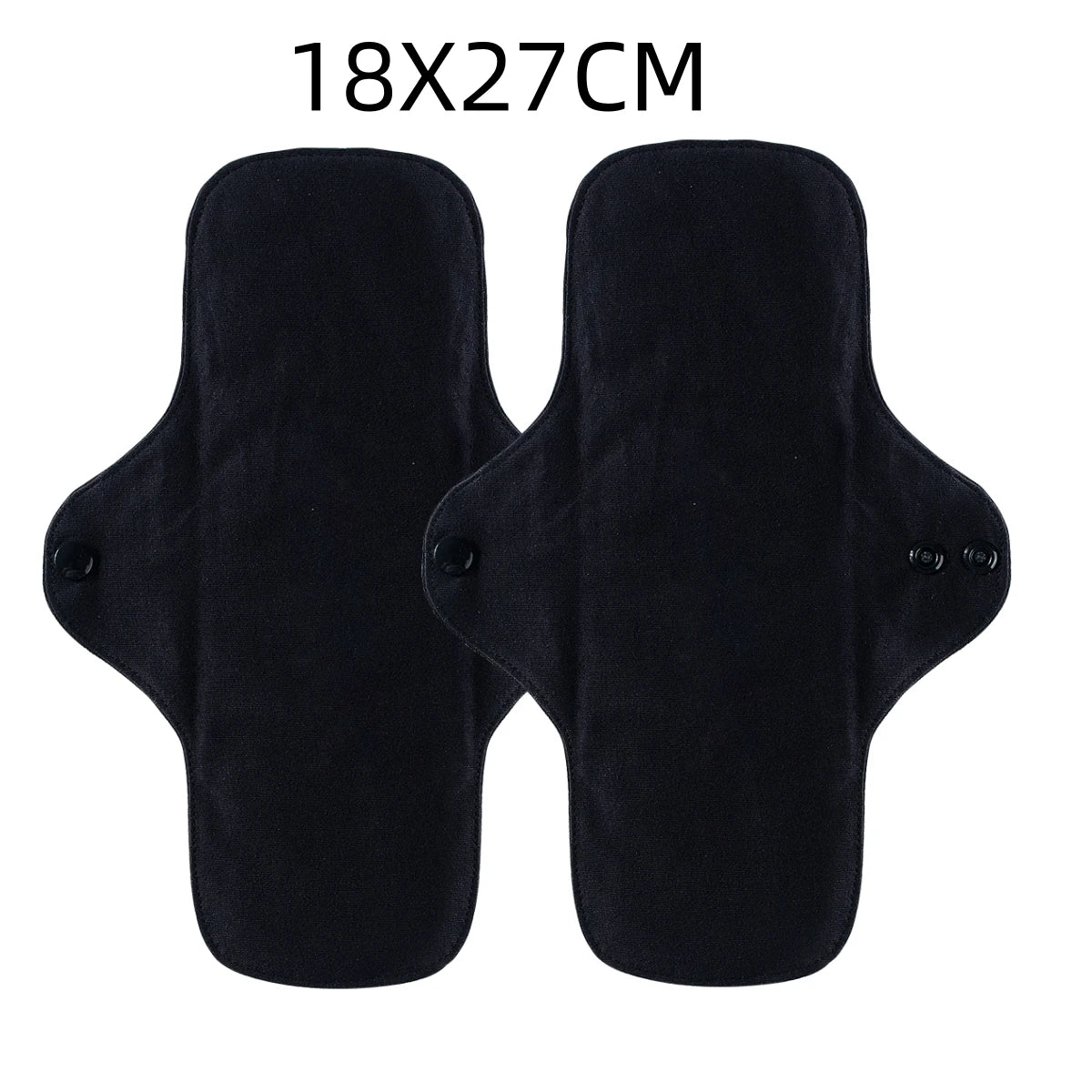 AI2 2PCS Black Pure Cotton Sanitary Pad Reusable Menstrual Pads Heavy Flow Women Menstrual Period Washable Sanitary Napkin