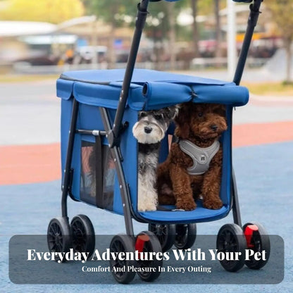 Dog Stroller Foldable Lightweight Sturdy Oxford Material for Travel