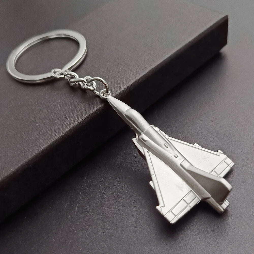 Air Plane Model Fighter Keychains Metal Cool Airplane Keyring Pendant Car Motorcycle Bag Key Chain Ring for Men Creative Gift