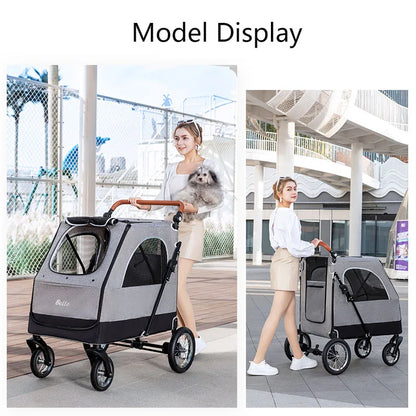 STLF(Ready to Ship) Manufacture Large Pet Stroller for Big Dog Safety Outdoor Walking Travel Foldable Trolley