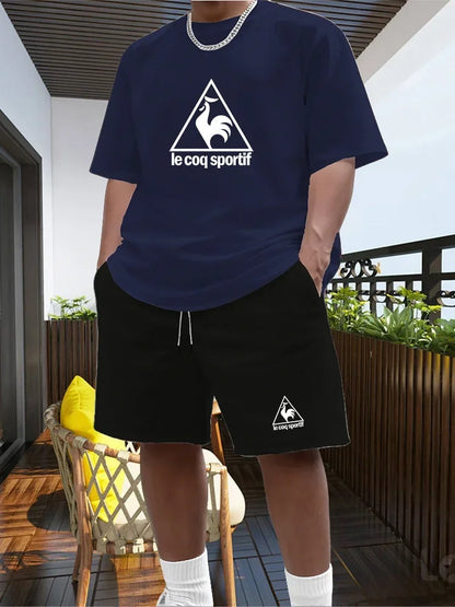 Men's Two-piece Sportswear Short Sleeved T-shirt and Pants Set Running and Fitness Sportswear 2026 Summer Big Discount