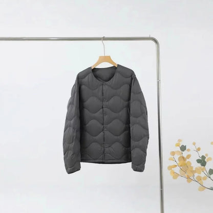 2025 Autumn and Winter Men's New Round Neck/v Collar Down Liner Jacket All-match Fashion Warm Men's Down Jacket Long Sleeve Coat