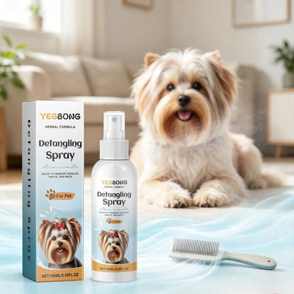 100ML Pet Detangling Spray Herbal Formula Smoothing Hair Remove Tangles, Knot & Mats Refreshing Maintain Pet Hair Grooming Spray