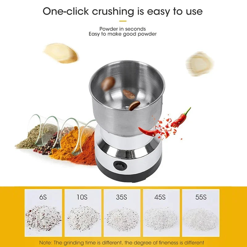 Mini Electric Grinder 300ml Ultrafine Pulverizer for Baby Food Coffee Spice Pepper Grain Mill with 2/4 Blades Household Use