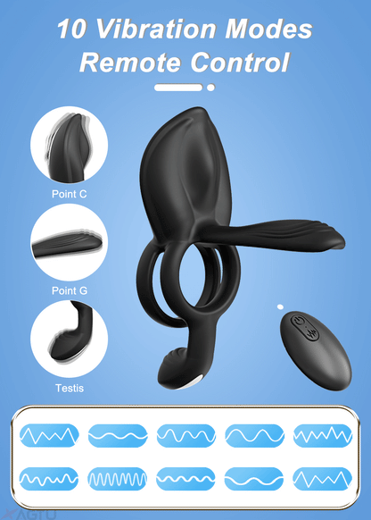 Cock Ring Vibrating for Men Ejaculation Delay Male Erectile Penis Ring G-Spot Clitoris Anal Stimulator Adult Sex Toy for Couples