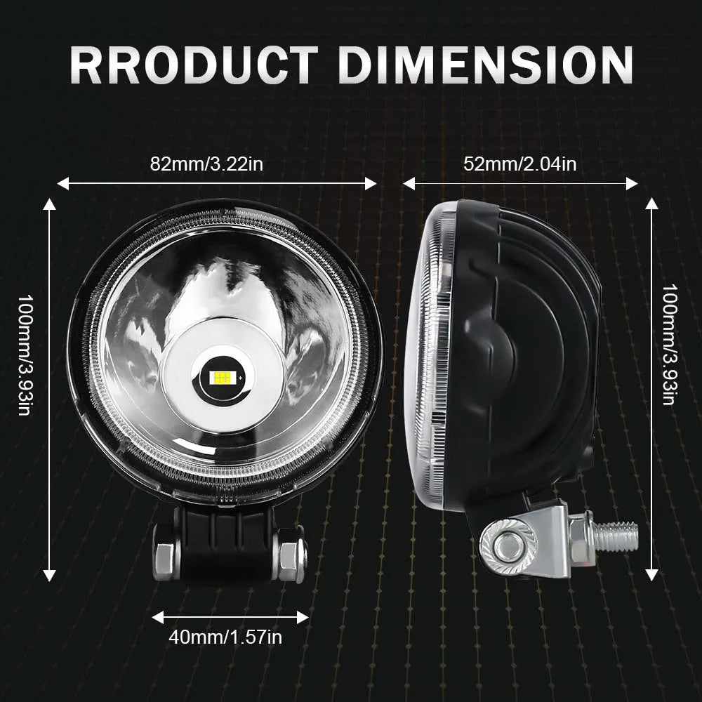 Lupuauto 3inch Led Work Light Offroad Round Spotlights Light 12V 24V 4x4 Offroad Fog Lights For Motorcycle Car ATV Race Dirt