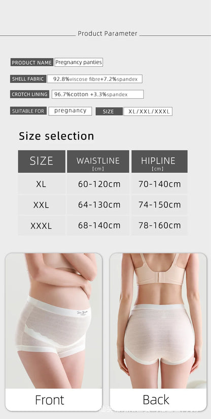 3pcs Plus Size Soft and Comfortable Maternity Panties Thin Breathable High Waist Support Belly Underwear Pregnancy Briefs