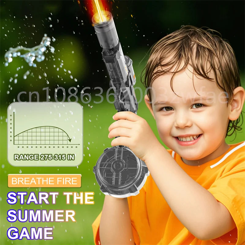 Children High Pressure Electric Water Gun Toy Summer Outdoor Beach Pool Fight Games Toys Kids Automatic Water Guns with Lights