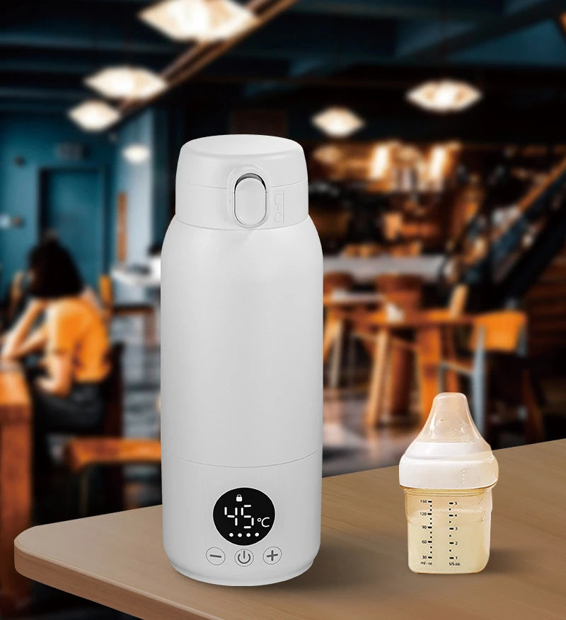 Portable Baby Milk Bottles Warmer 500ML Hot Water Bottle Heated for Newborn Travel 316L Stainless Steel Kids Thermos & Heater