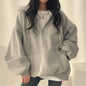 2024 Harajuku Loose Pullover Women Hoodie Oversized Top Summer Zip Up Sweatshirt Female Casual Long Sleeve Pocket Hooded