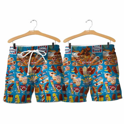 2024 Hawaiian Shirt For Men Summer Ice Cream T-Shirt Beach Prints Short Sleeved Shirt Tops Casual Original Design Men's Clothing