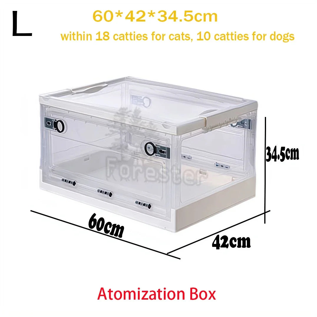 Pet Atomization Box Oxygen Room Foldable Easy To Carry Veterinary Nebulization Box Oxygen Cage for Veterinary Atomization Box