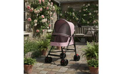 Foldable Pet Stroller Ventilated Lightweight Pet Stroller Brake System Cup Holder for Dogs, Travel, Park
