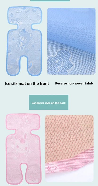 Car Seat Cooling Baby Stroller Mat Ice Fabric Washable Baby Safety Seat Mat Universal Baby Stroller Sleeping Cushion Seat Pads