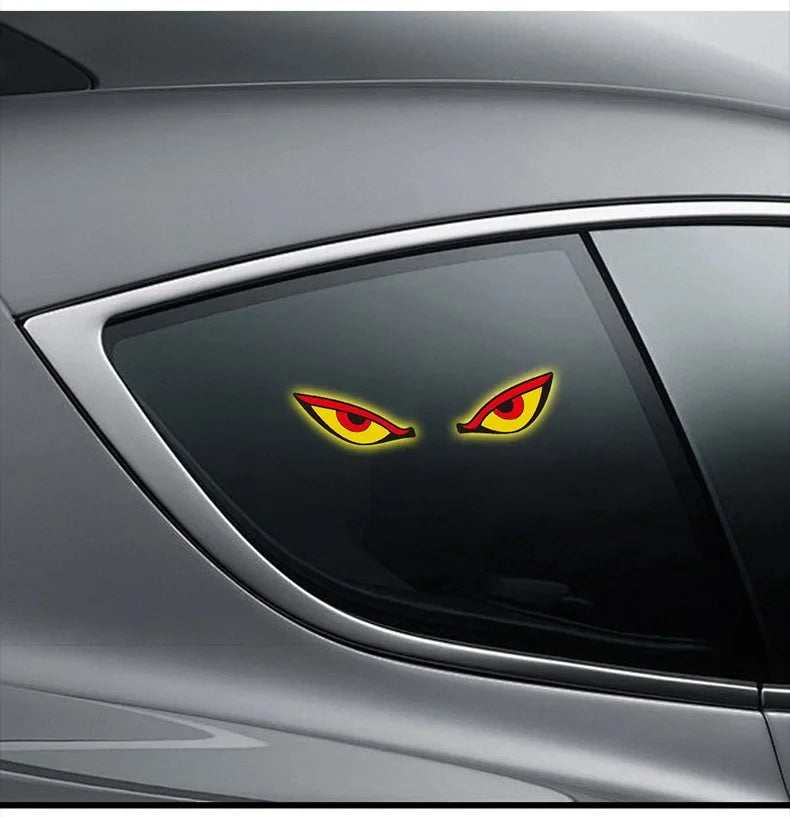 Solar Demon's Eye Car Lights Dynamic Expression Led Light Ambience Lamp Decoration Rechargeable Warning Lamps with Suction Cups