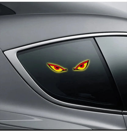 Solar Demon's Eye Car Lights Dynamic Expression Led Light Ambience Lamp Decoration Rechargeable Warning Lamps with Suction Cups