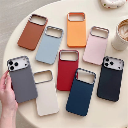 17 Case Leather Skin Soft TPU Cover for iPhone Air 16 Plus 14 12 13 15 16E 11 Pro Max Shockproof Phone Funda Capa Coque