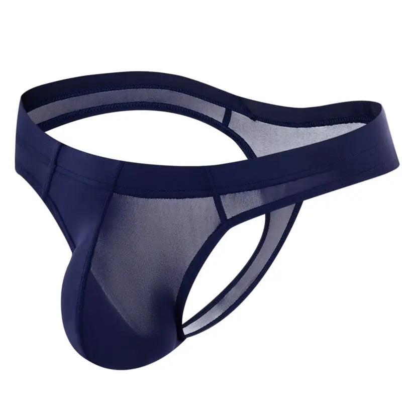 Sexy Gay Men Underwear Panochas Jockstrap Cueca Gay Tangas Sissy Mens Bikini Brief Ice Silk Transparent As Underwear or Swimwear
