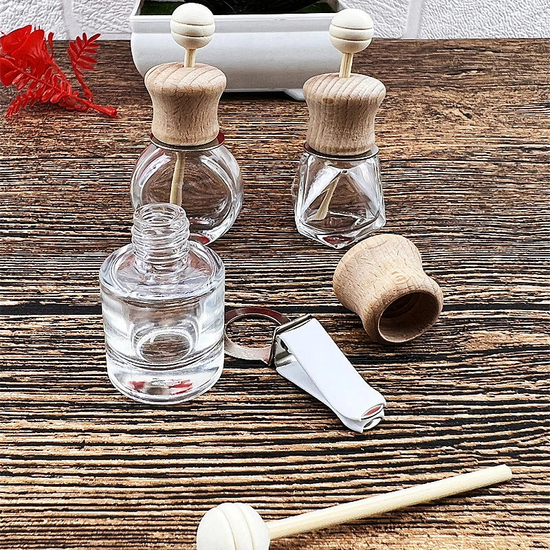 B*1PCS Car Air Freshener Perfume Clip Essential Oil Diffuser Vent Empty Glass Bottle Aromatherapy Decoration