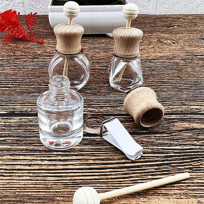 B*1PCS Car Air Freshener Perfume Clip Essential Oil Diffuser Vent Empty Glass Bottle Aromatherapy Decoration