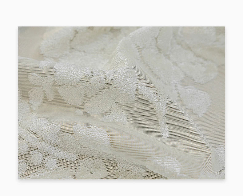 French Romantic Gauze Curtain Minimalist White Transparent Curtain Luxury Living Room Decoration Curtains Bedroom Curtain rideau