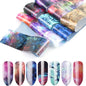 16Pc Holographic Nail Foil Set Starry Transfer 20*4cm Sticker Laser Flowers Leopard Mix Design Decal DIY Nail Art Decoration