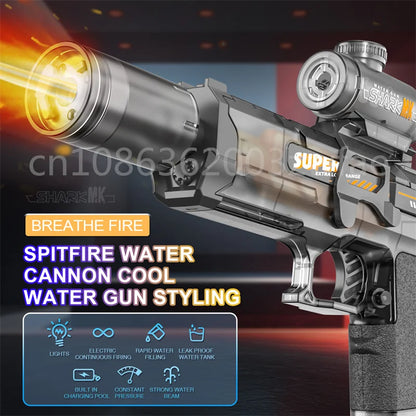 Children High Pressure Electric Water Gun Toy Summer Outdoor Beach Pool Fight Games Toys Kids Automatic Water Guns with Lights