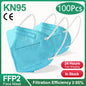 10-200Pcs FFP2 Masks kn95 Mascarillas KN95 Face Mask Filter 5Layers mascarillas quirurgicas homologadas Reusable Black FFP2 Mask