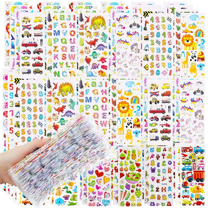 12/24pcs 3D Cartoon Bubble Stickers More Than 100+ Styles Random DIY Decoration Graffiti Stickers for Diary Luggage Laptop