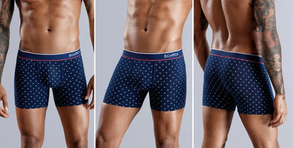4pcs Cotton Boxer Shorts Soft Men's Panties BONITOS Letter Waistband Men Underpants Boxer Briefs Sexy Underwear for Man Boxers