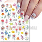 3d Nails Art Decals Spring Fruits Pink Full Tips Peony Magnolia Flowers Adhesive Sliders Stickers Decoration For Nails Manicure