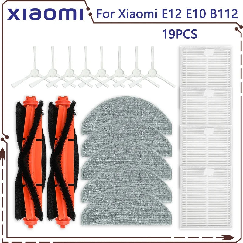 For Xiaomi Vacuum cleaner S20 E12 E10 B112 sweeping robot vacuum cleaner main brush side brush mop cloth HEPA filter spare parts