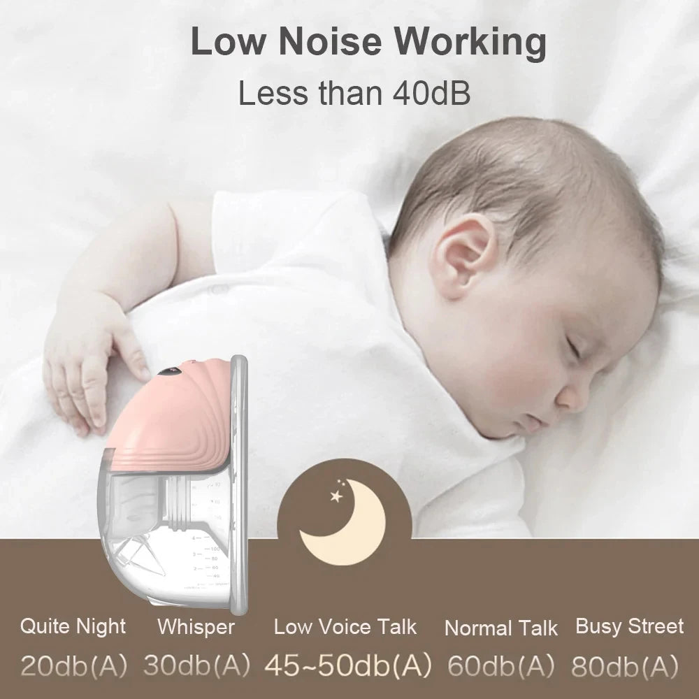 Wearable Breast Pump Super Silent Hands Free Electric Breast Pump Comfort Milk Collector for Breastfeeding with 24mm Flange