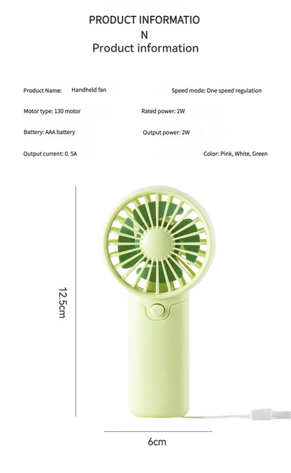 MEET SUN Portable Fan, Creative Compact Pocket Handheld Fan, Lightweight Mini Fan (AAA Batteries Not Included)