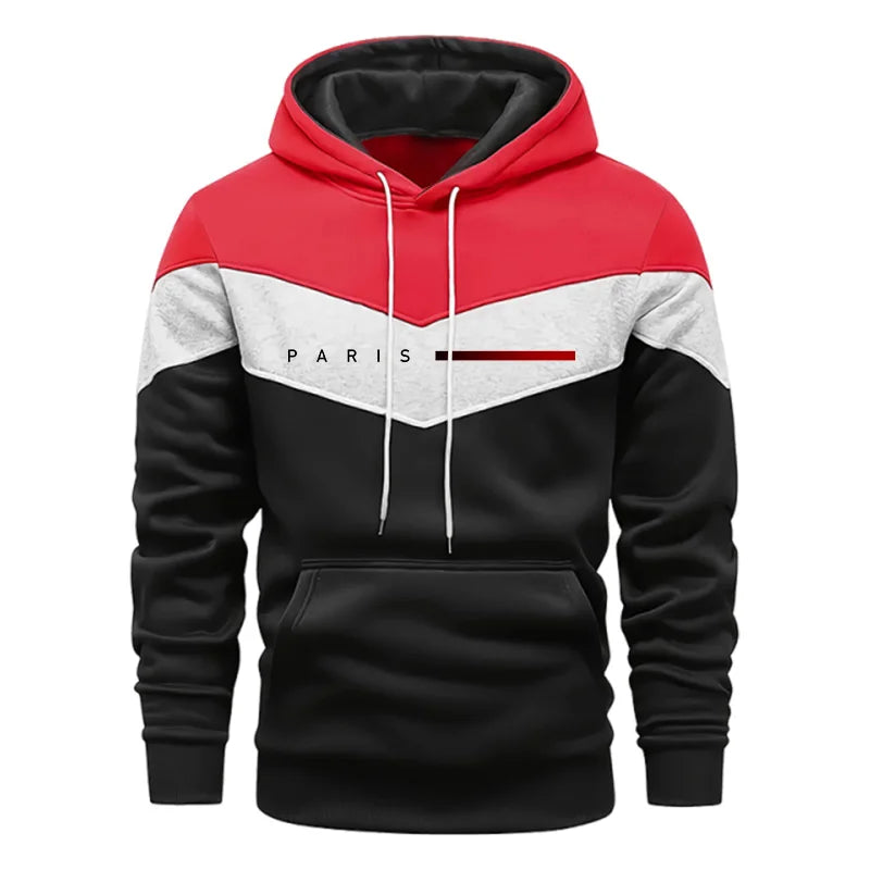 Paris Fashion Men's Hoodies Set Daily Casual Sports Hooded Sweatshirt and Jogger Pants Male Urban Trend Warm Pullover Tracksuit