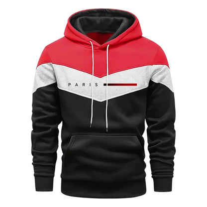 Paris Fashion Men's Hoodies Set Daily Casual Sports Hooded Sweatshirt and Jogger Pants Male Urban Trend Warm Pullover Tracksuit
