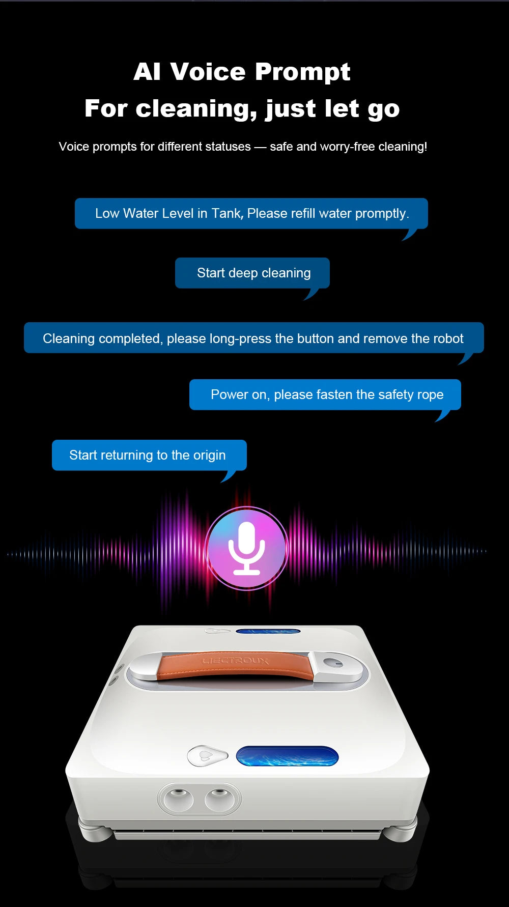 Robot Window Cleaner Liectroux S11,9000Pa Strong Suction, 4-Way Water Spray, Floating Scraping Tech, Smart Memory,APP Control