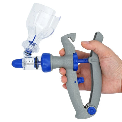 1-10Ml Automatic Veterinary Continuous Syringe / 10Pcs Needles Adjustable Animal Vaccine Injection Livestock Pig Cattle Sheep