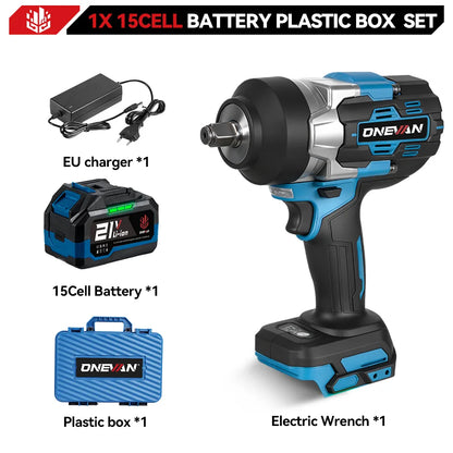 ONEVAN 2800N.M High Torque Brushless Electric Wrench Cordless 1/2 Inch Screwdriver Impact Drill Tool For Makita 18V Battery Pin