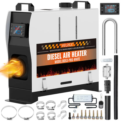 8KW Portable Diesel Heater with LCD Remote Control Adjustable Temperature 18-40℃ for Motorhome Boat And Home Use